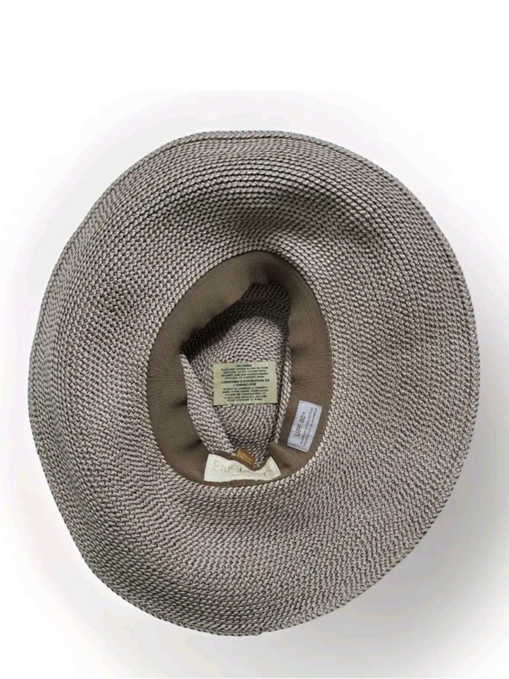 Eric Javits Hampton Bark Rollable Natural Wide Brim Sun Hat Packable 50+ UPF - Picture 7 of 10